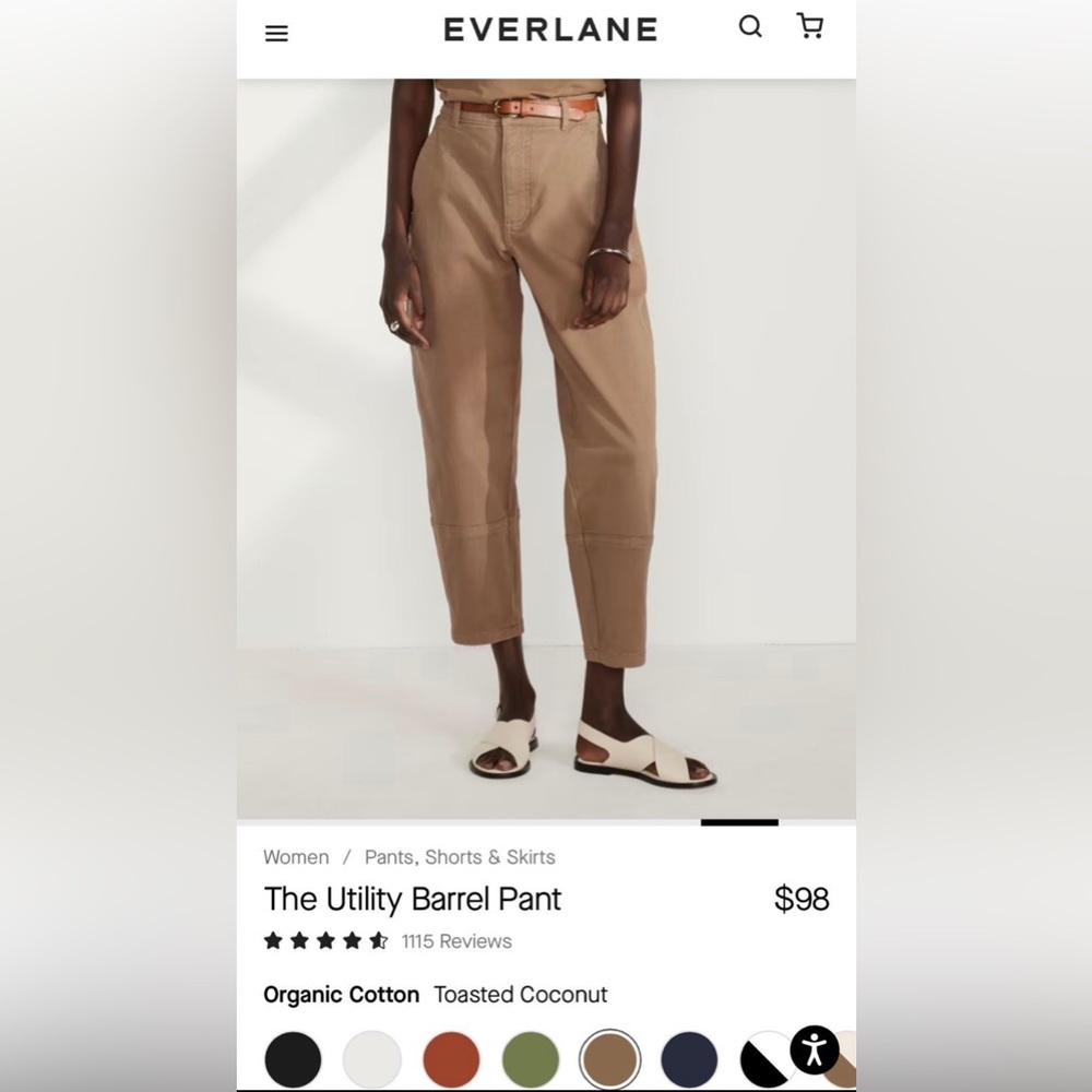 Everlane Utility Barrel Pant - toasted coconut size 0